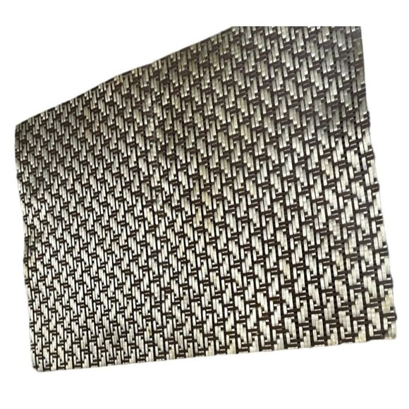 Set of 4 Wire Woven Place Mats 19.5 x 14" Silver Charcoal Dining Mats - Picture 7 of 10